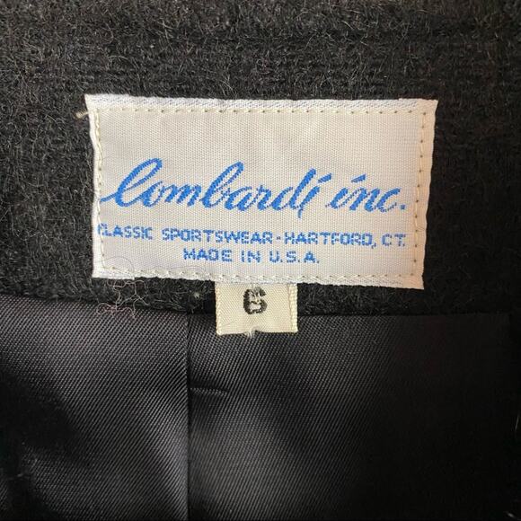 Lombardi Vintage Black Wool Mohair Open Front Jacket Size 6 - Picture 7 of 7